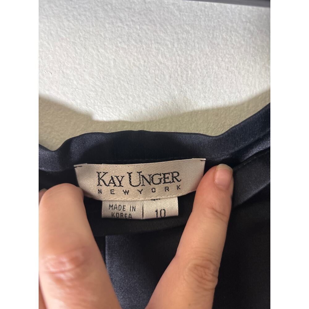 Kay Unger Black 100% Silk Dress Pant Sz 10 - Picture 2 of 3
